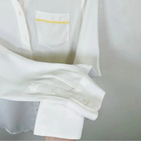 Banana Republic Womens Size Xsmall Color Accents Button Up Blouse Ivory Color - Picture 9 of 16